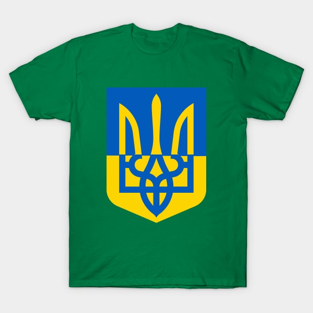 Ukraine Shield Trident T-Shirt by Scar